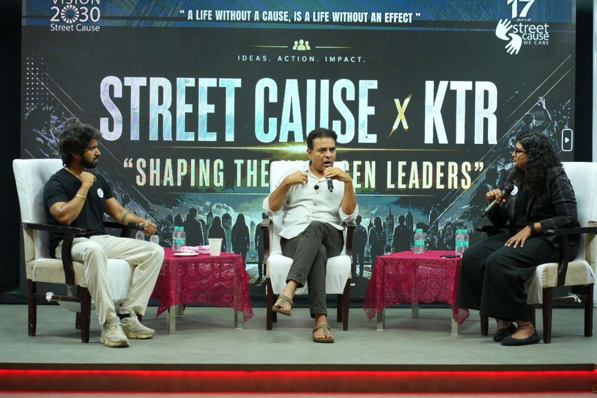 KTR Pledges Rs 17 Lakh to Street Cause NGO, Joins as Advisor at Youth Leadership Event