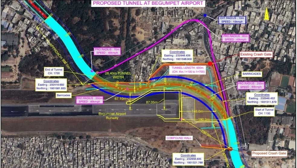Six-Lane Underpass Approved Under Begumpet Airport Runway, Work to Begin Soon