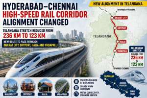 Hyderabad–Chennai High-Speed Rail Corridor Alignment Changed; Telangana Stretch Reduced to 123 Km