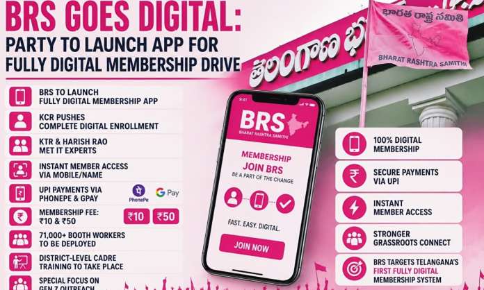 BRS to launch mobile app for fully digital membership drive in Telangana