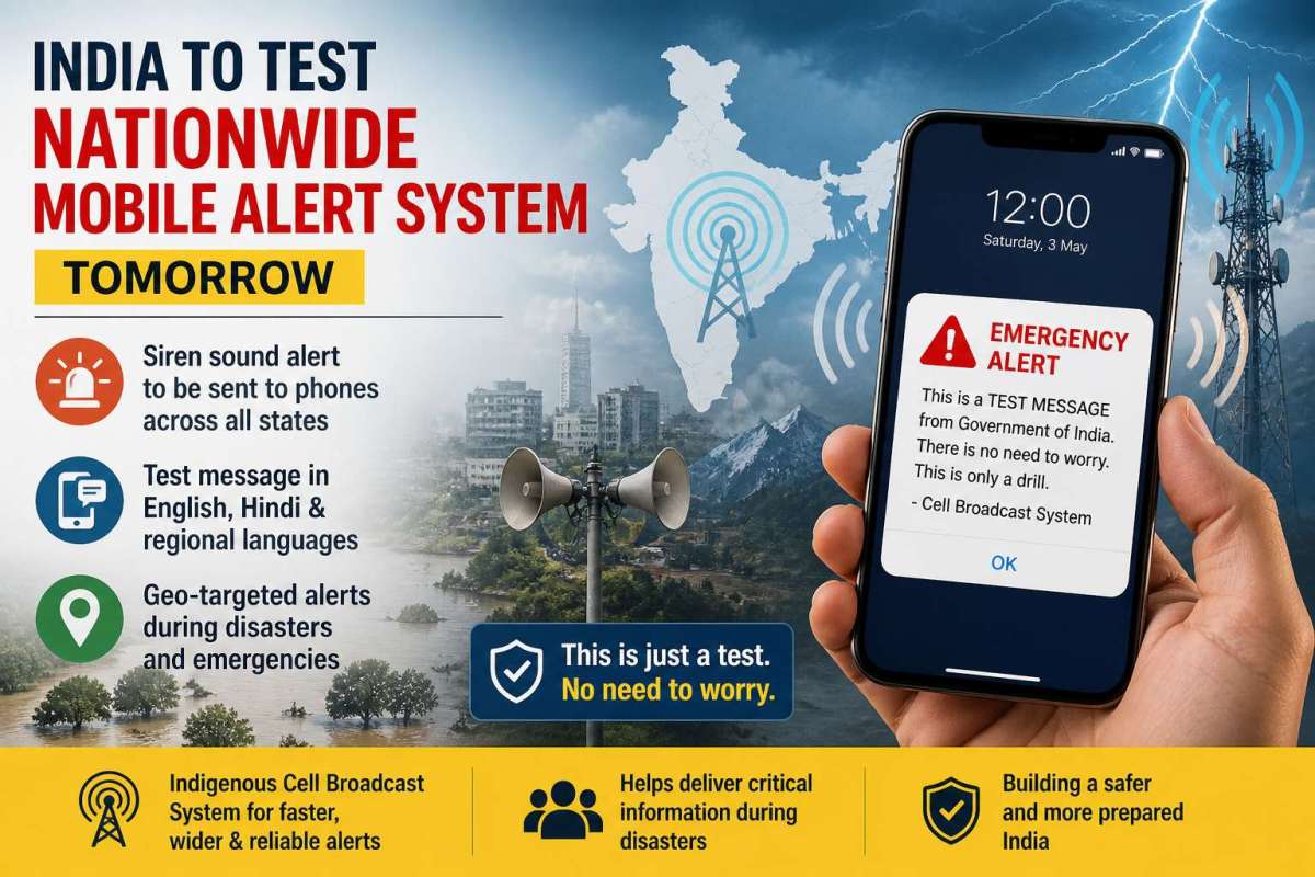 Nationwide Mobile Alert Test Tomorrow: Govt to Send Emergency Siren Messages Across India