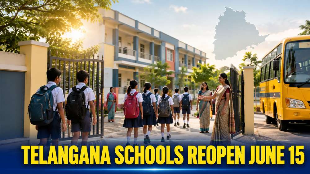 Telangana Schools Reopening Postponed to June 15; July 11 Declared Working Day
