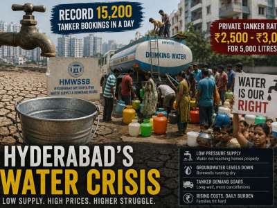Hyderabad’s Worst Water Crisis in Years? Tanker Demand Hits Record High as Residents Struggle for Supply