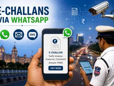 Telangana Government to Send Traffic Challans via SMS, WhatsApp and Email; New Notification Issued
