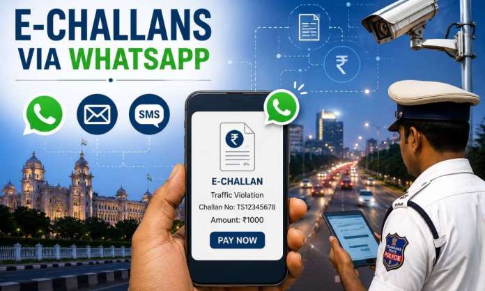 Telangana Government to Send Traffic Challans via SMS, WhatsApp and Email; New Notification Issued