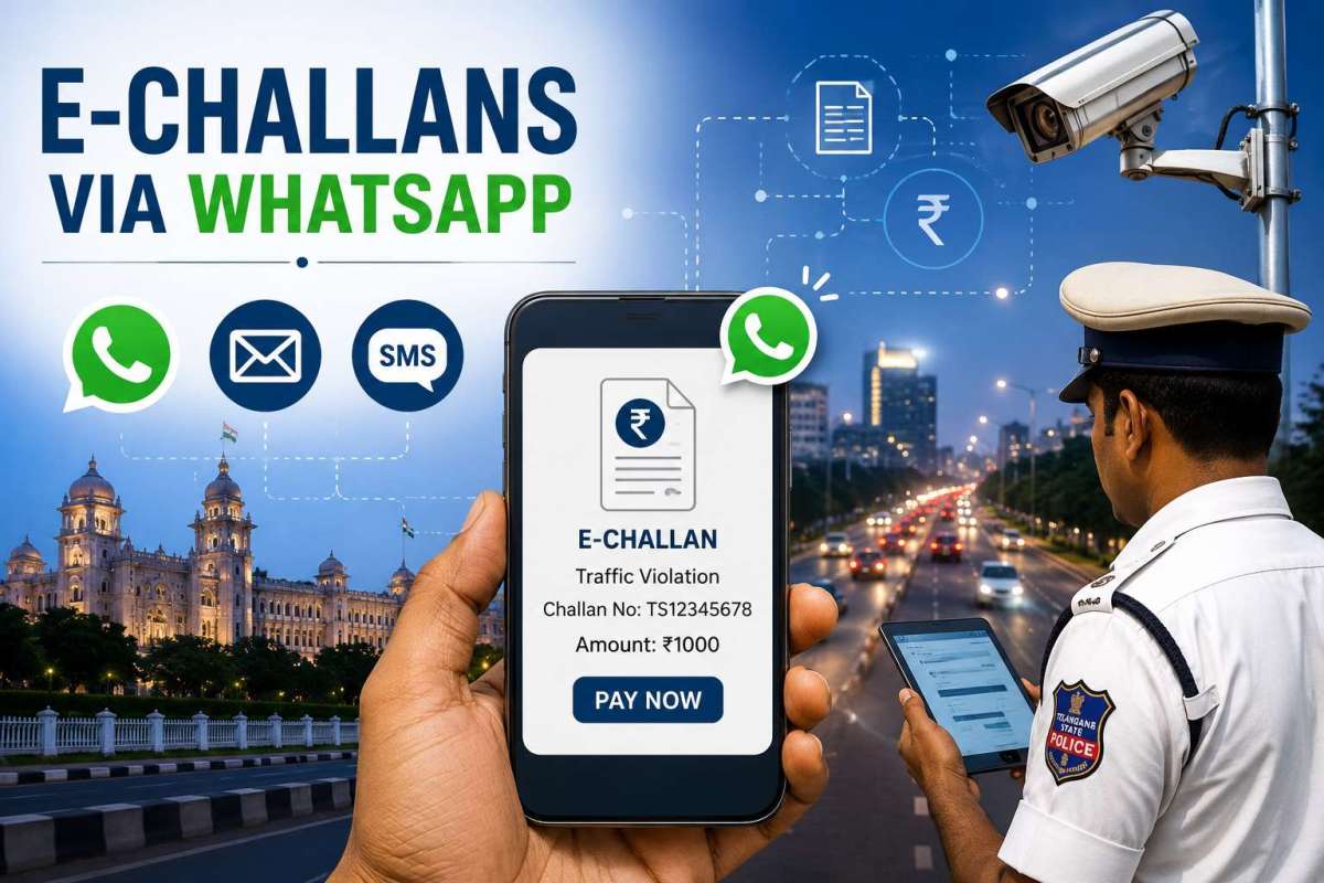 Telangana Government to Send Traffic Challans via SMS, WhatsApp and Email; New Notification Issued