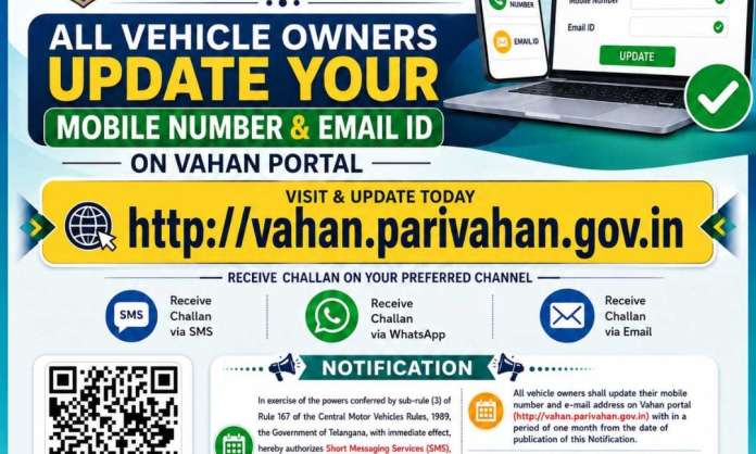 Hyderabad Traffic Police Urges Vehicle Owners to Update Contact Details on VAHAN Portal