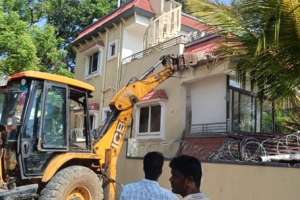 Illegal School Building Demolished on Musi Floodplain in Narsingi