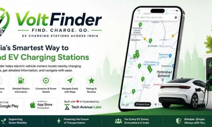 Hyderabad Startup Launches VoltFinder, an EV Charging Station Locator App for India