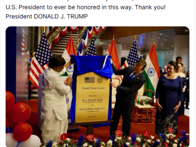 US President Donald Trump Thanks Telangana After Hyderabad Unveils ‘Donald Trump Avenue’