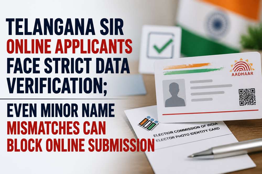 Telangana SIR Online Applicants Face Strict Data Verification; Even Minor Name Mismatches Can Block Online Submission