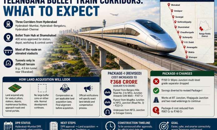 Telangana Bullet Train Corridors: What Land Acquisition Will Look Like, Which Villages Are Being Surveyed, and What Farmers Can Expect