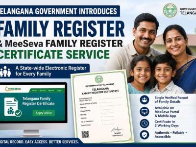 Telangana Government Introduces ‘Family Register’ and MeeSeva Family Register Certificate Service