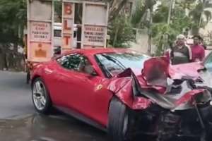 Ferrari Worth Rs 3.50 Crore Crashes Into Jubilee Hills Apartment Gate, Driver Flees