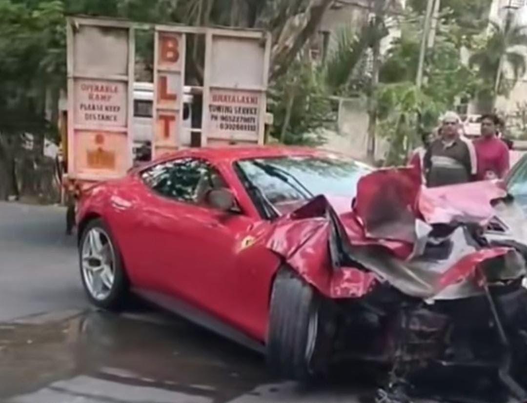 Ferrari Worth Rs 3.50 Crore Crashes Into Jubilee Hills Apartment Gate, Driver Flees