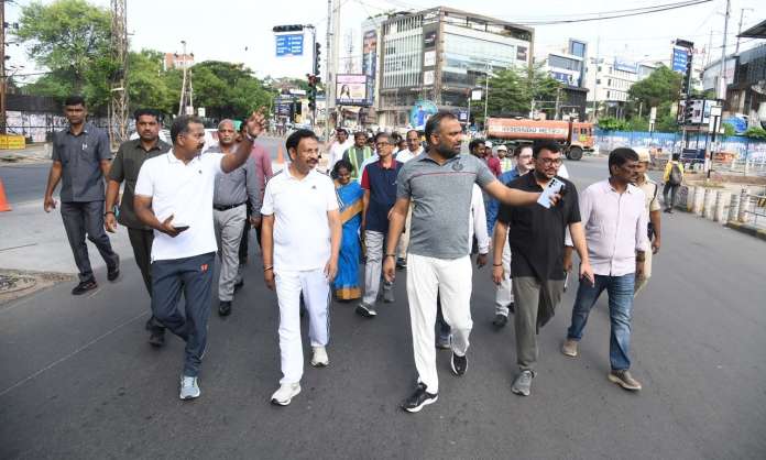 GHMC Commissioner and Hyderabad CP Inspect Proposed KBR Flyover Project and Review Traffic Tria