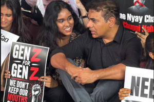 KTR Joins BRSV Protest at Indira Park Against Central Government Crackdown on Students