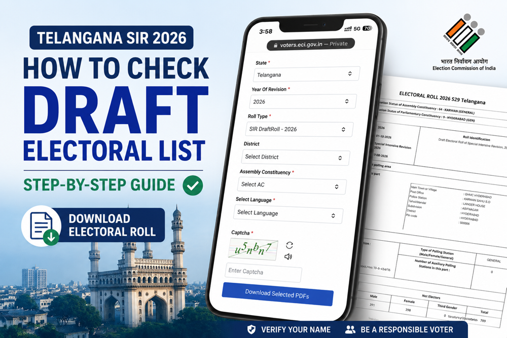 How to Check Telangana SIR 2026 Draft Electoral Roll Online