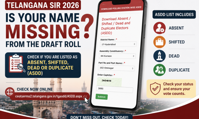 Is Your Name Missing From Telangana SIR 2026 Draft Roll? Check If You Are Listed as Absent, Shifted, Dead or Duplicate