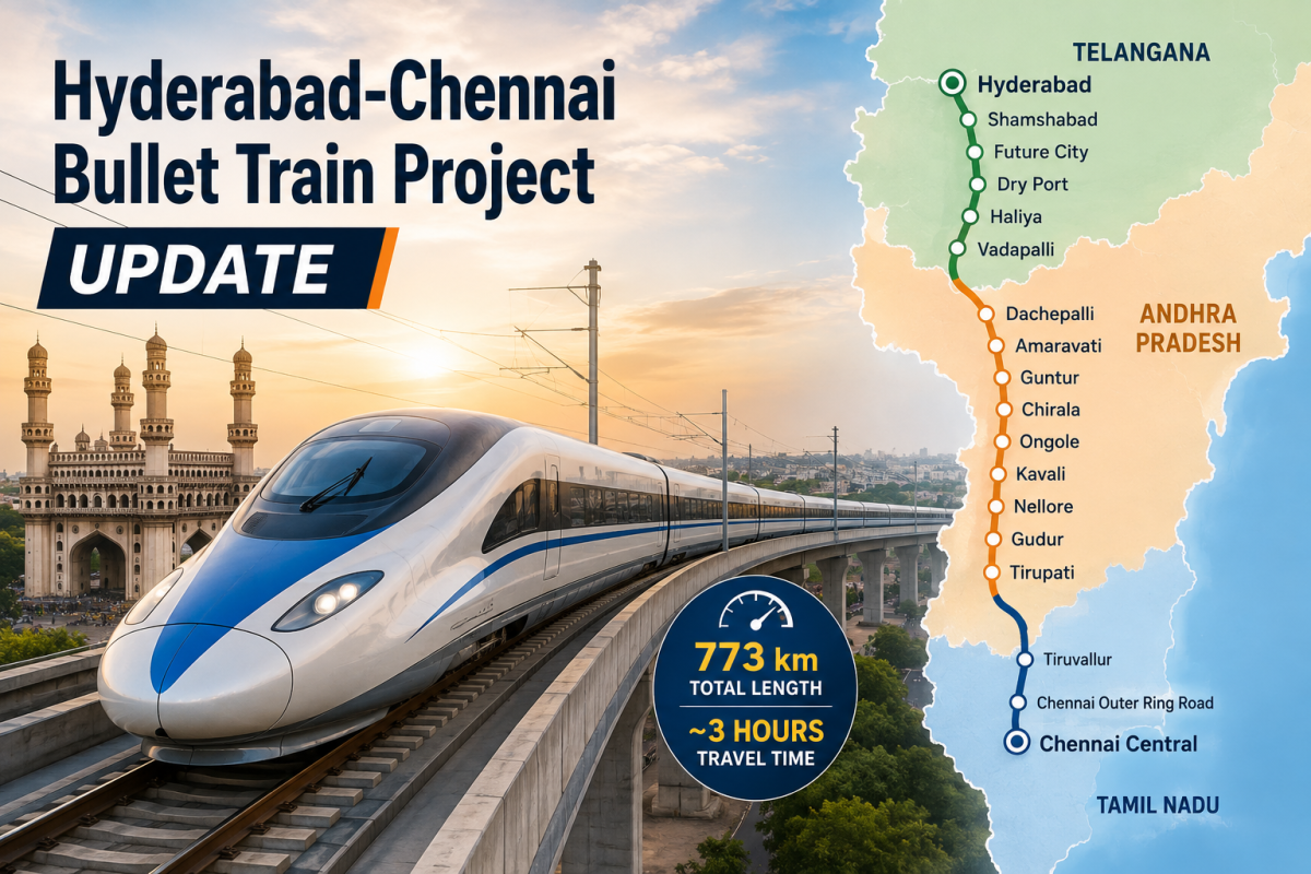 Hyderabad–Chennai Bullet Train Route Gets Major Update; Amaravati and Tirupati on Proposed Corridor