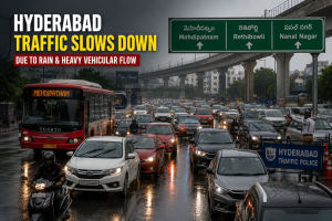 Hyderabad Traffic Slows Down After Rain; Mehdipatnam–Rethibowli Stretch Faces Congestion