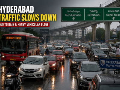 Hyderabad Traffic Slows Down After Rain; Mehdipatnam–Rethibowli Stretch Faces Congestion