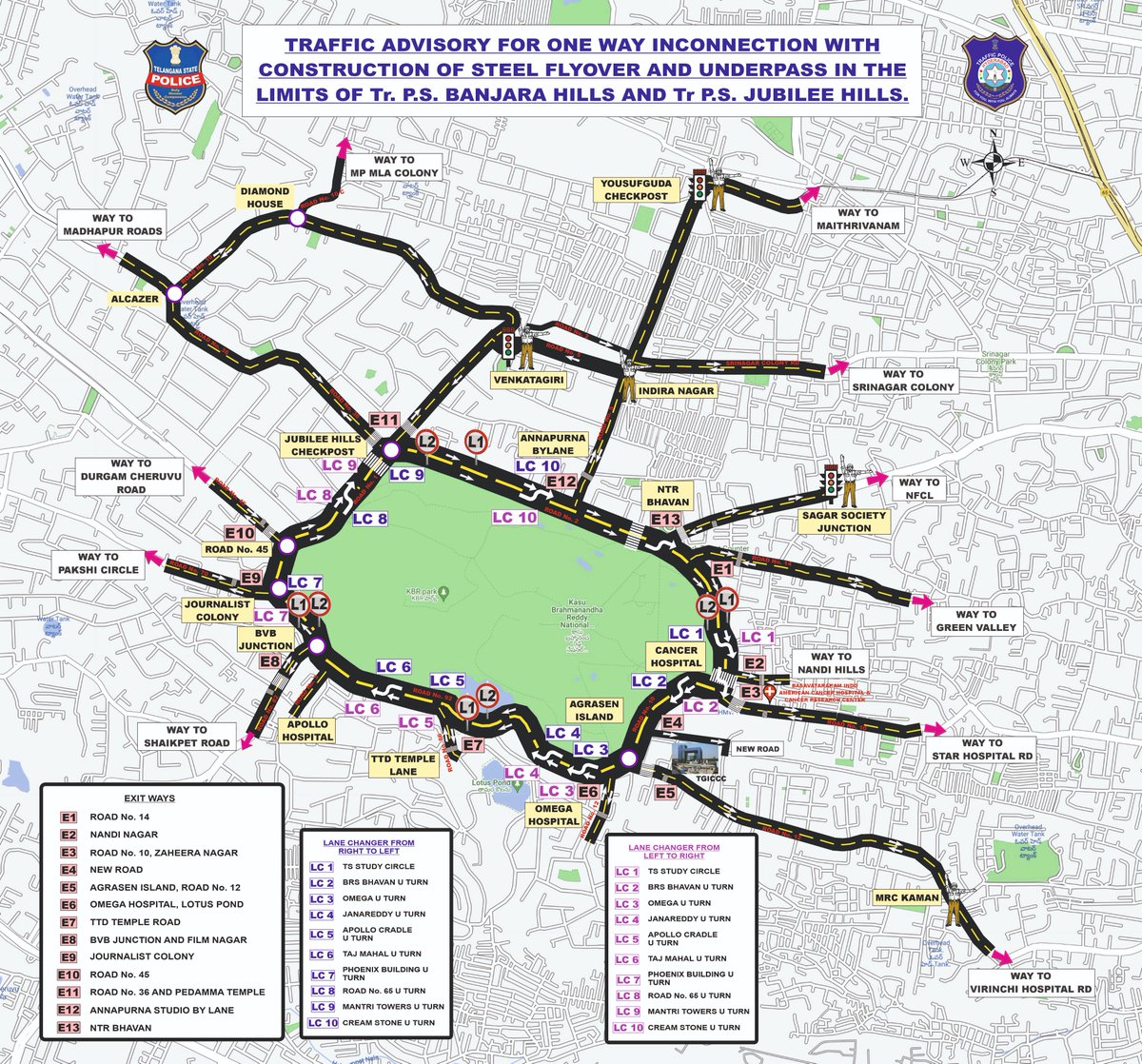 KBR Park One-Way Traffic System Starts from Today