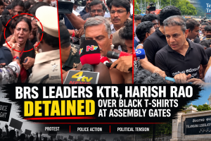 BRS Leaders KTR, Harish Rao Detained Over Black T-Shirts at Assembly Gates