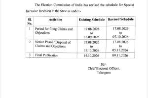 Telangana Voters Get More Time as EC Revises Electoral Roll Schedule