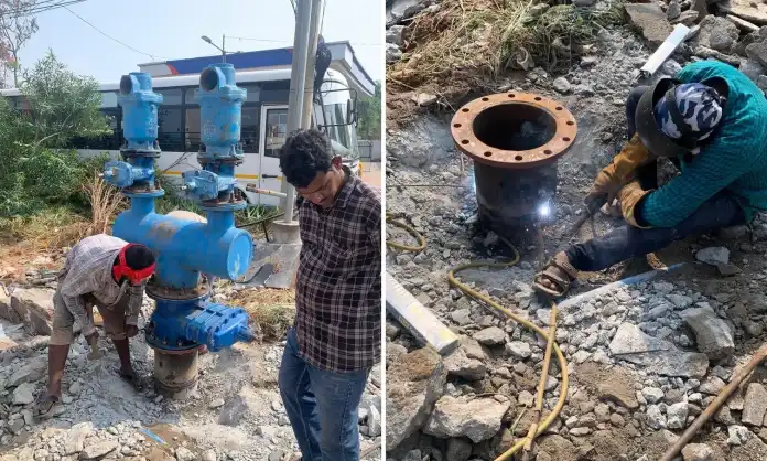 Krishna Phase-2 Pipeline Repairs Completed In Record Time After Car Hits Air Valve